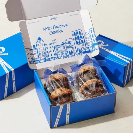Custom printed blue cookie boxes