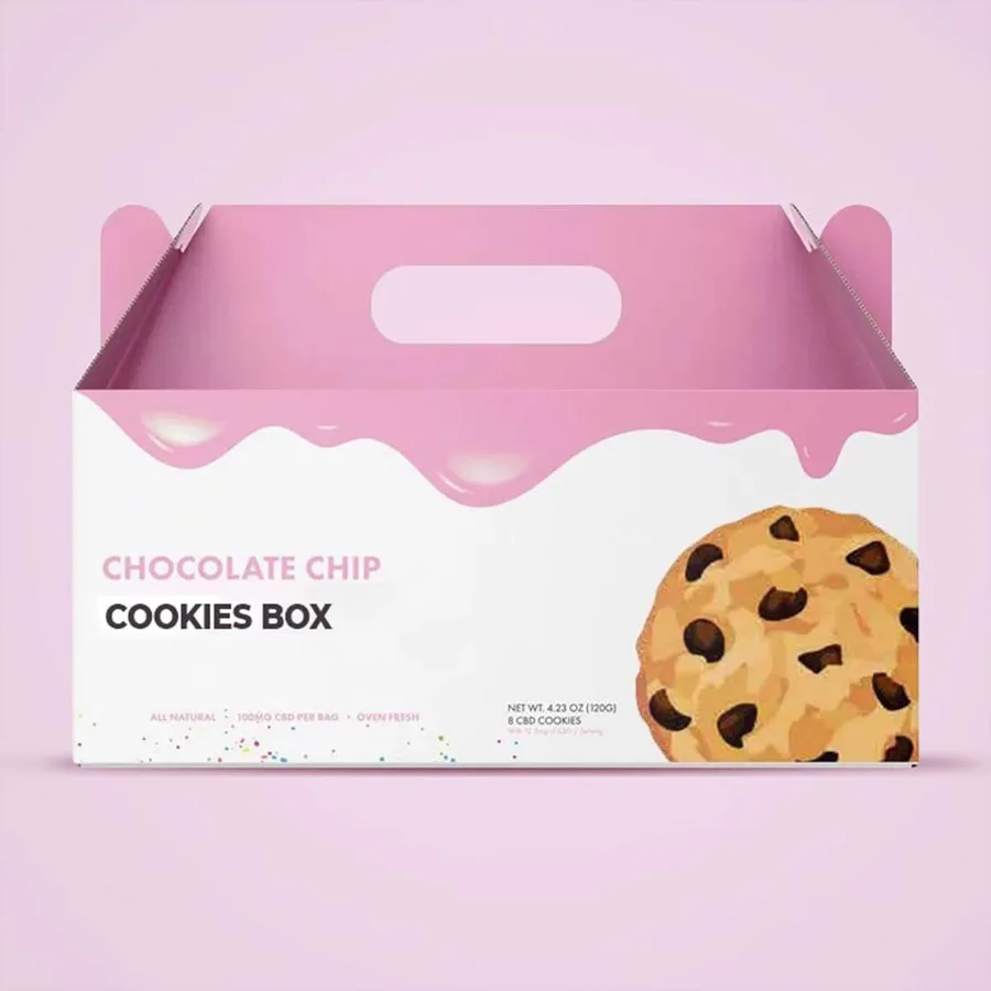 Pink Cookie Boxes printed with a custom design