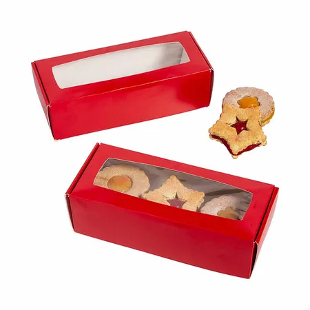 Custom printed red cookie boxes