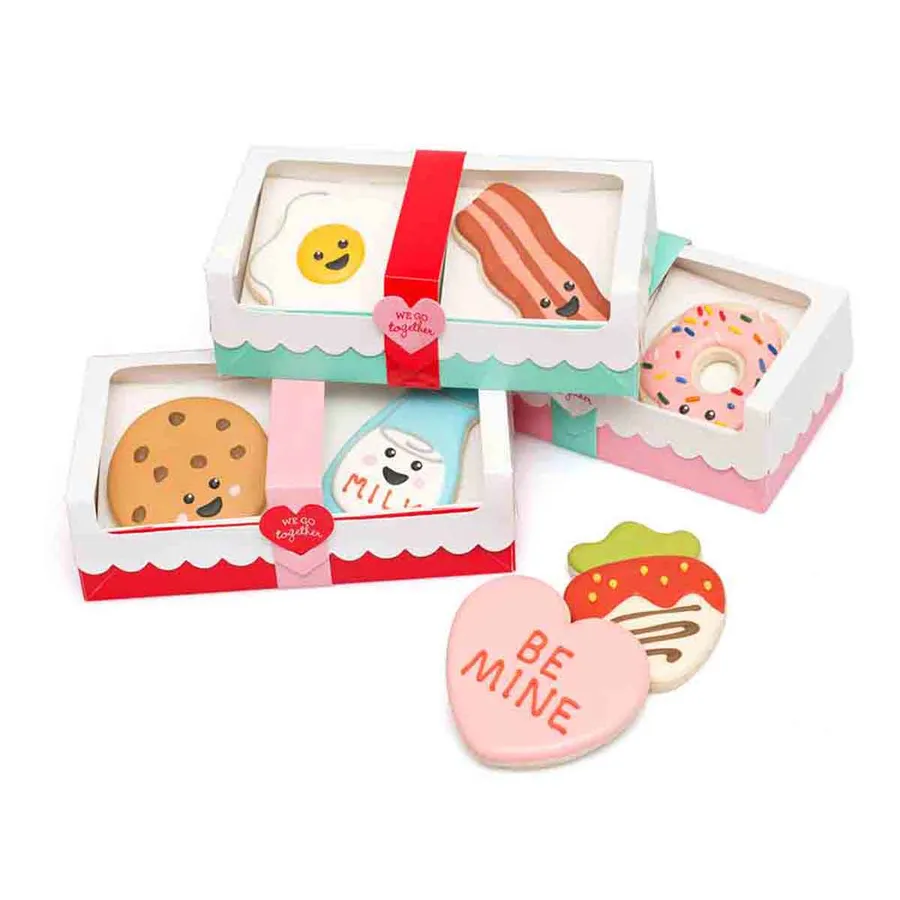 Valentine Cookie Boxes printed with a custom design