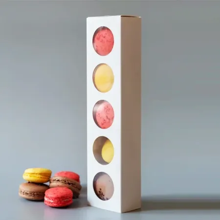 Custom printed white macaron boxes
